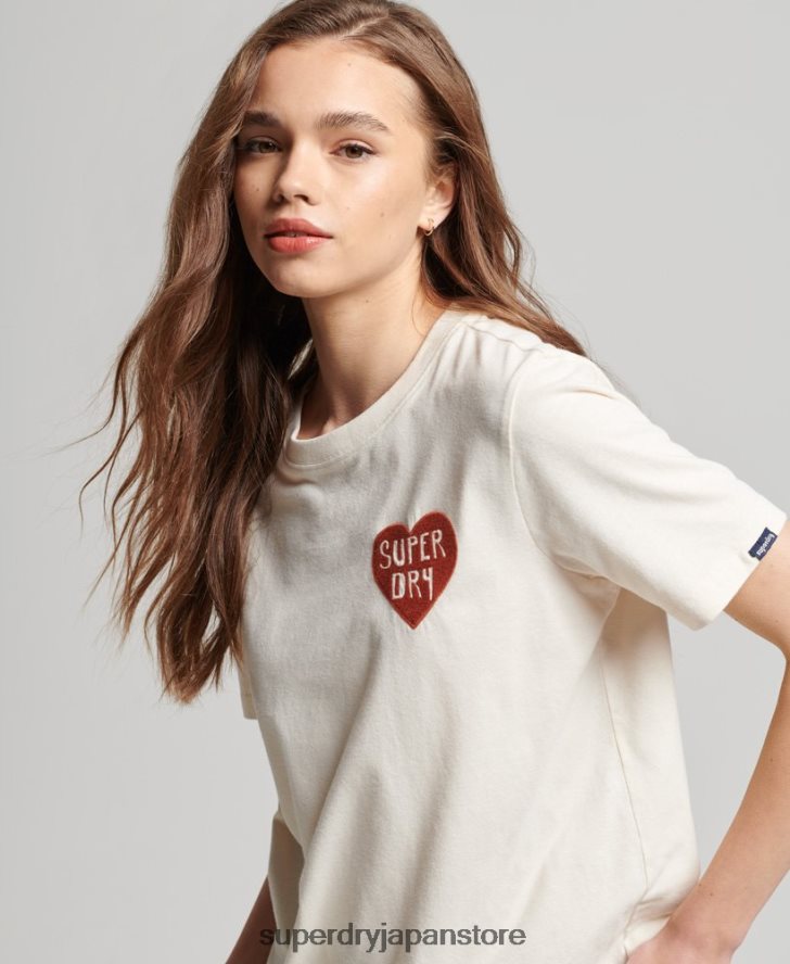 ヴィンテージ カリ カットアウト T シャツ 女性 Superdry 衣類 クリーム 2J62PZ2147