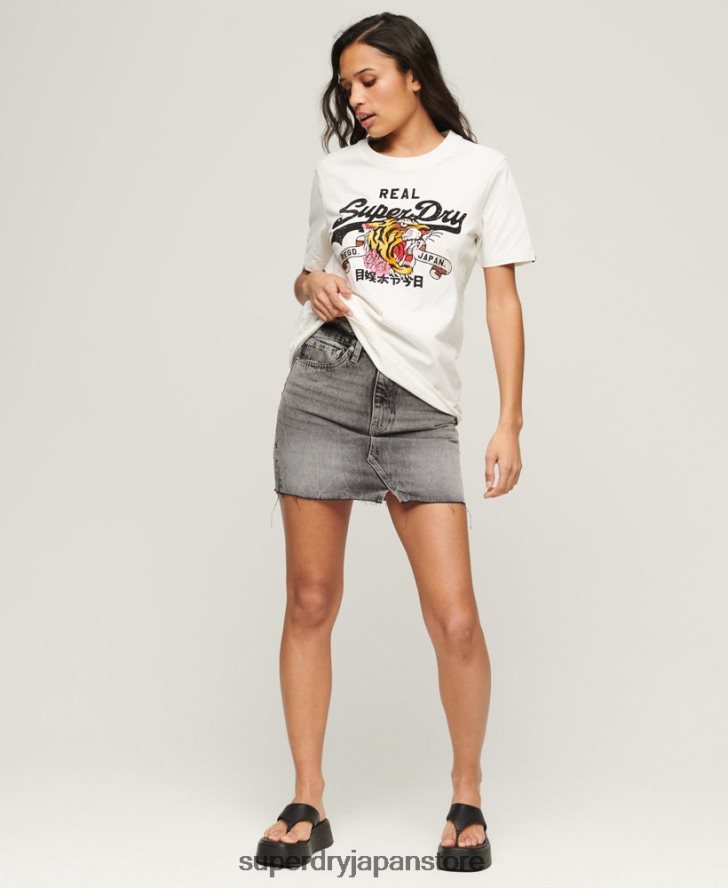 ヴィンテージロゴ ナラティブ Tシャツ 女性 Superdry 衣類 クリーム 2J62PZ2157