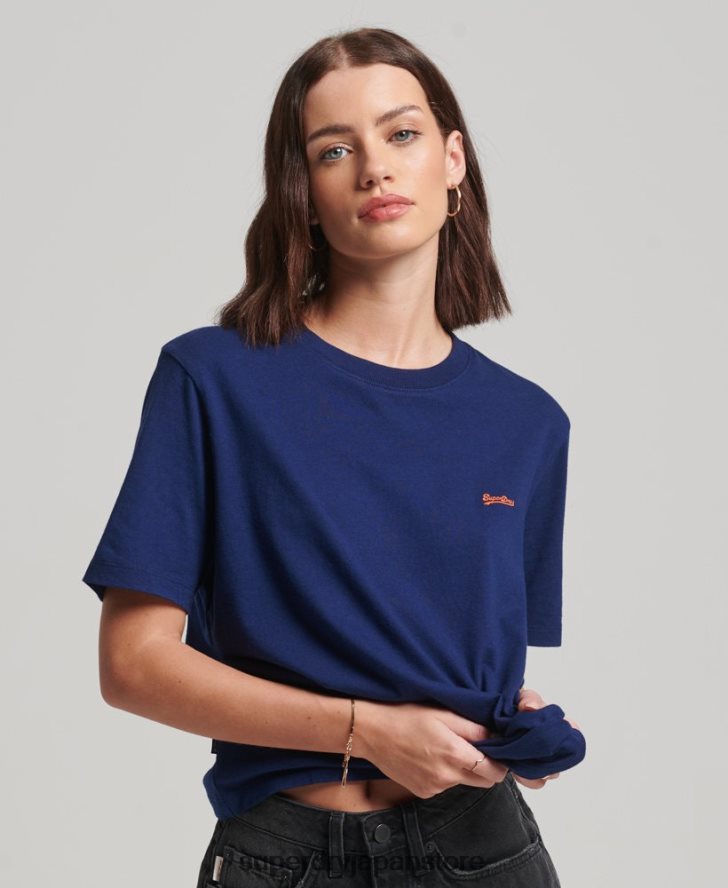 ヴィンテージロゴ刺繍Tシャツ 女性 Superdry 衣類 青 2J62PZ2172
