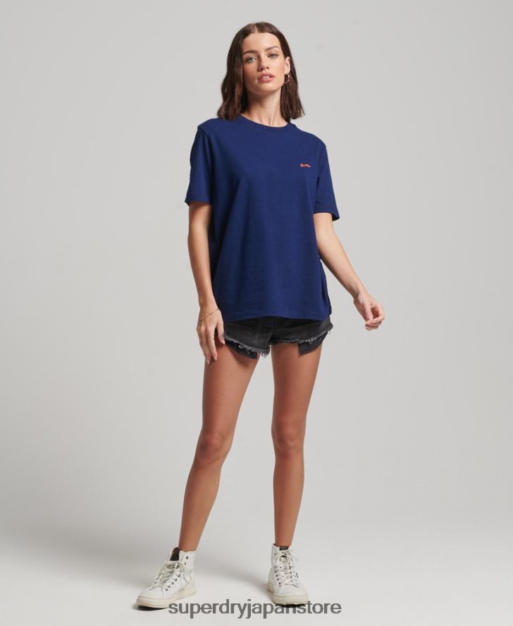 ヴィンテージロゴ刺繍Tシャツ 女性 Superdry 衣類 青 2J62PZ2172