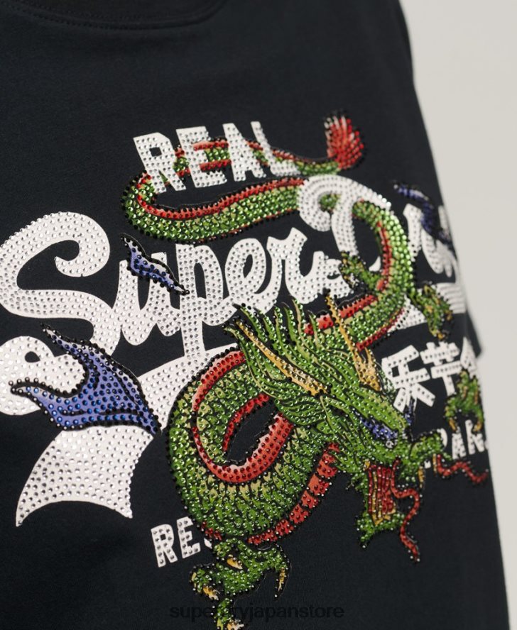 ヴィンテージロゴ ナラティブ Tシャツ 女性 Superdry 衣類 濃い灰色 2J62PZ2175
