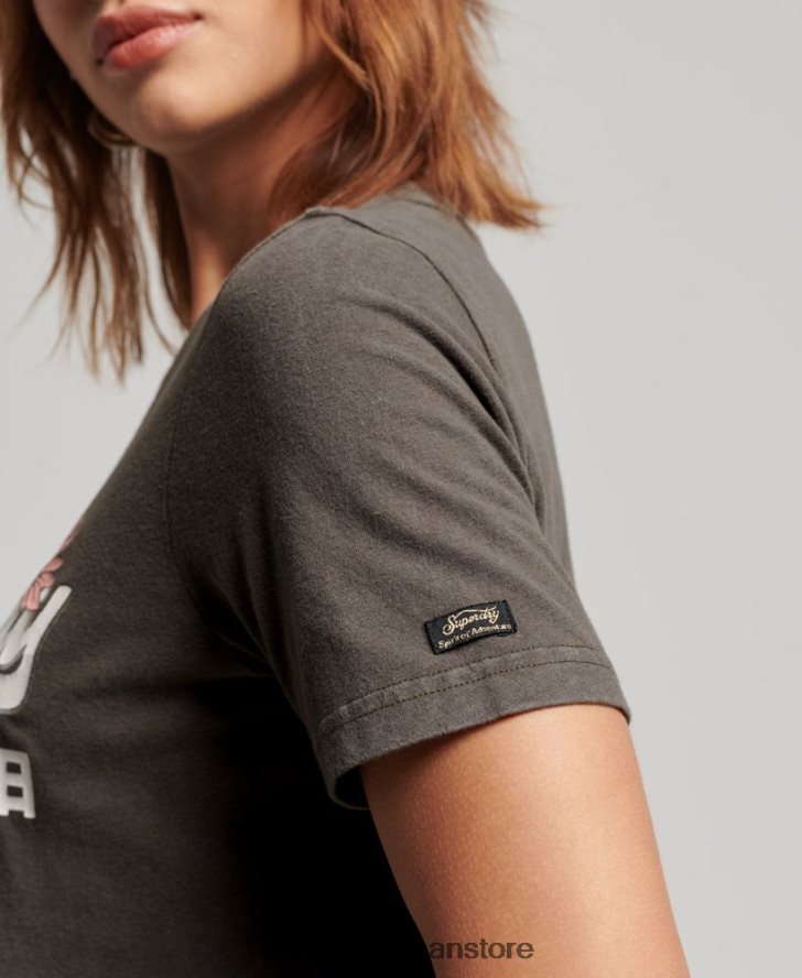 ヴィンテージロゴ ナラティブ Tシャツ 女性 Superdry 衣類 濃い灰色 2J62PZ2190