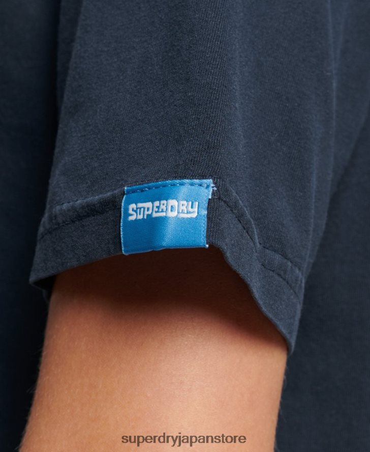 ヴィンテージ会場Tシャツ 女性 Superdry 衣類 海軍 2J62PZ2196