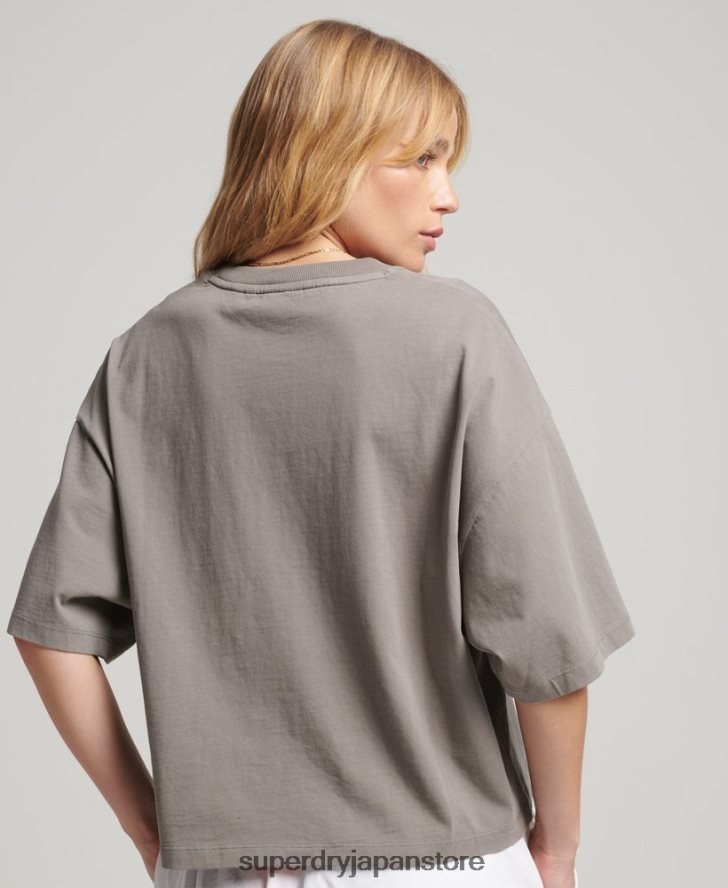 サープラス マイクロ オーバーサイズ ボクシー T シャツ 女性 Superdry 衣類 グレー 2J62PZ2205