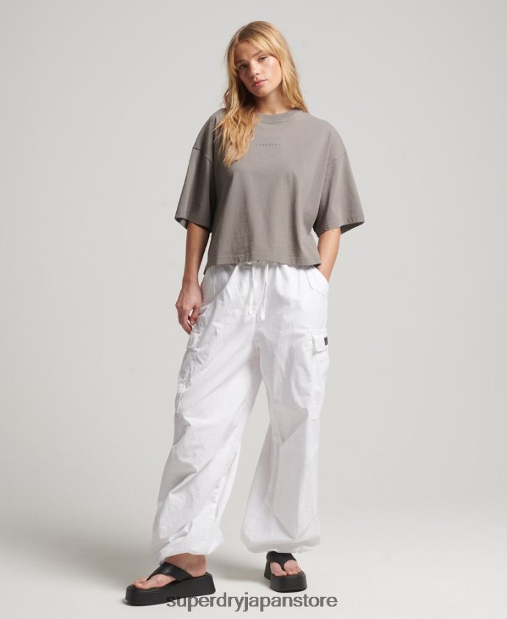 サープラス マイクロ オーバーサイズ ボクシー T シャツ 女性 Superdry 衣類 グレー 2J62PZ2205