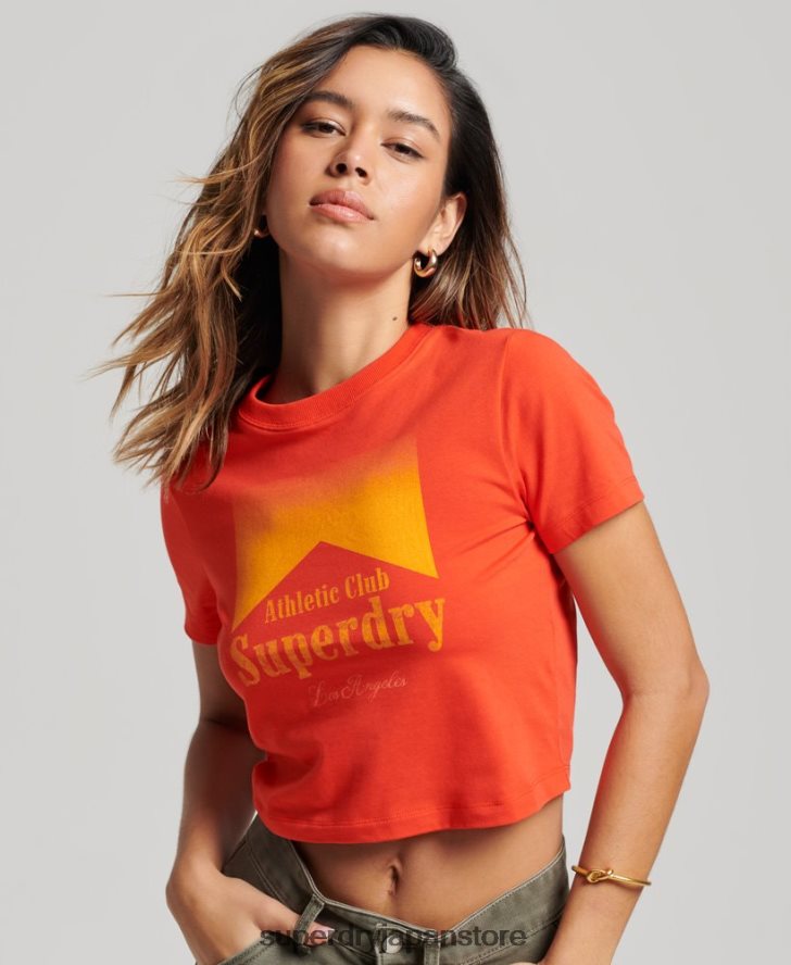 グラフィック タイニー T シャツ 女性 Superdry 衣類 赤 2J62PZ2214