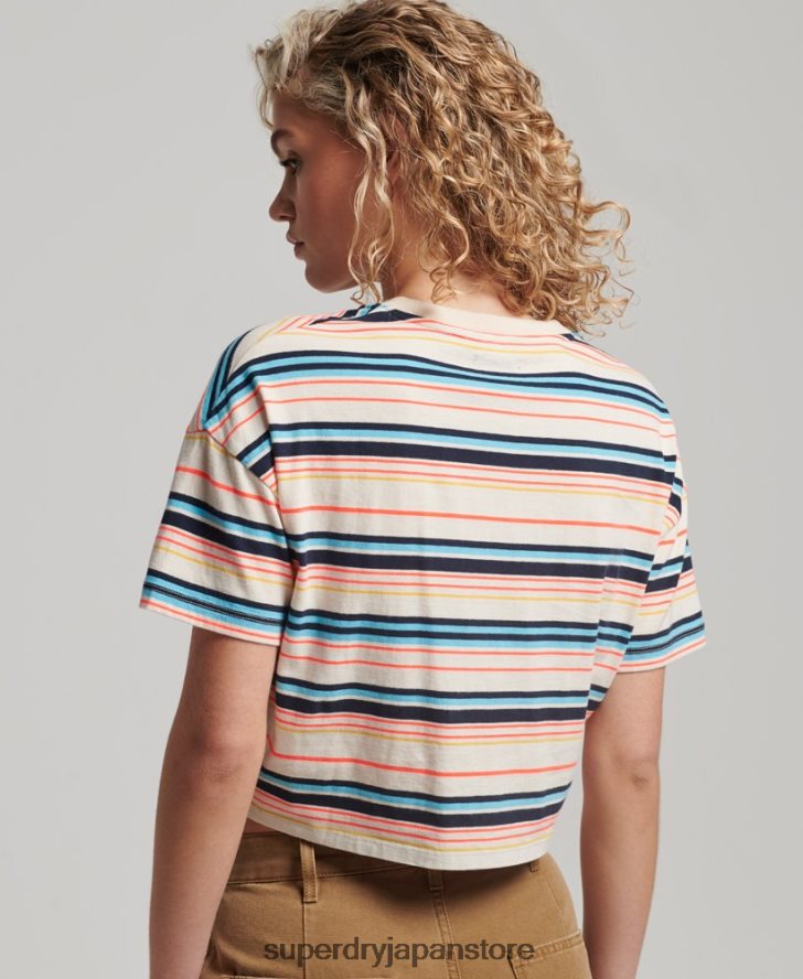 オーガニックコットン ヴィンテージ ボクシータイ フロント Tシャツ 女性 Superdry 衣類 グレー 2J62PZ2215