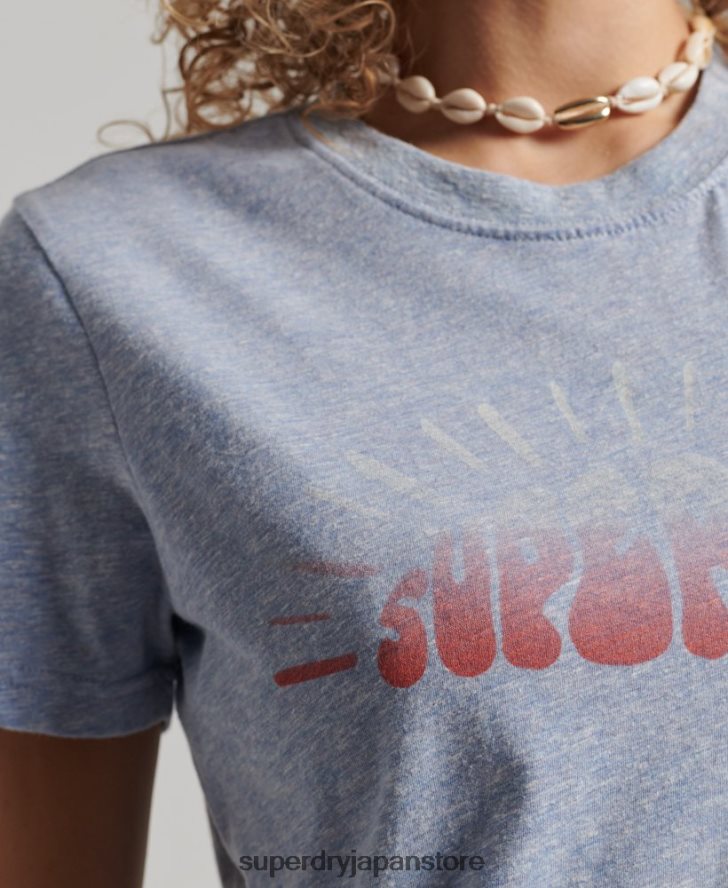 ヴィンテージノスタルジアTシャツ 女性 Superdry 衣類 ライトブルー 2J62PZ2217