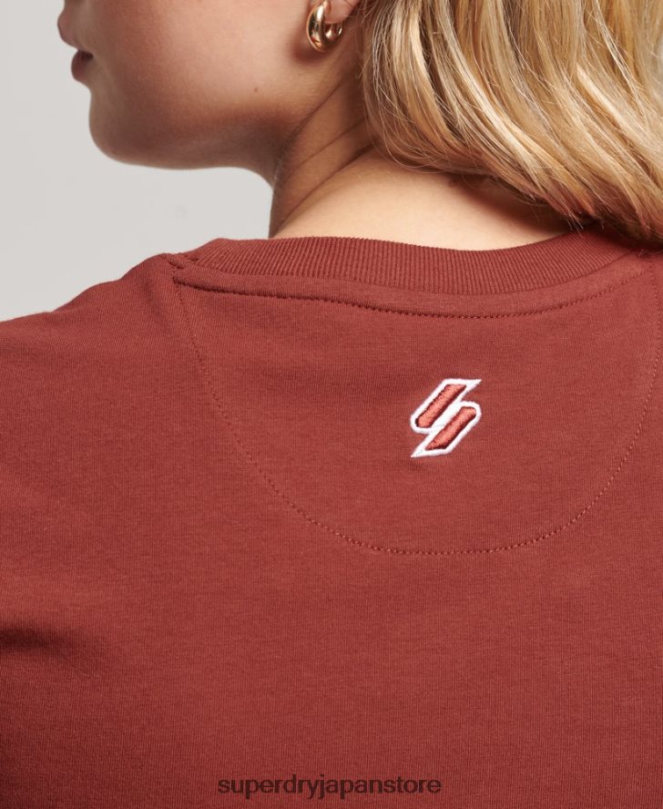 コードグラフィック刺繍入りタイニーTシャツ 女性 Superdry 衣類 赤 2J62PZ2233