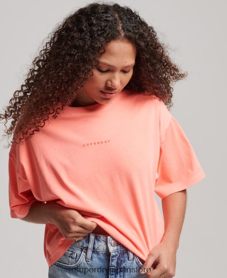 サープラス マイクロ オーバーサイズ ボクシー T シャツ 女性 Superdry 衣類 コーラル 2J62PZ2248