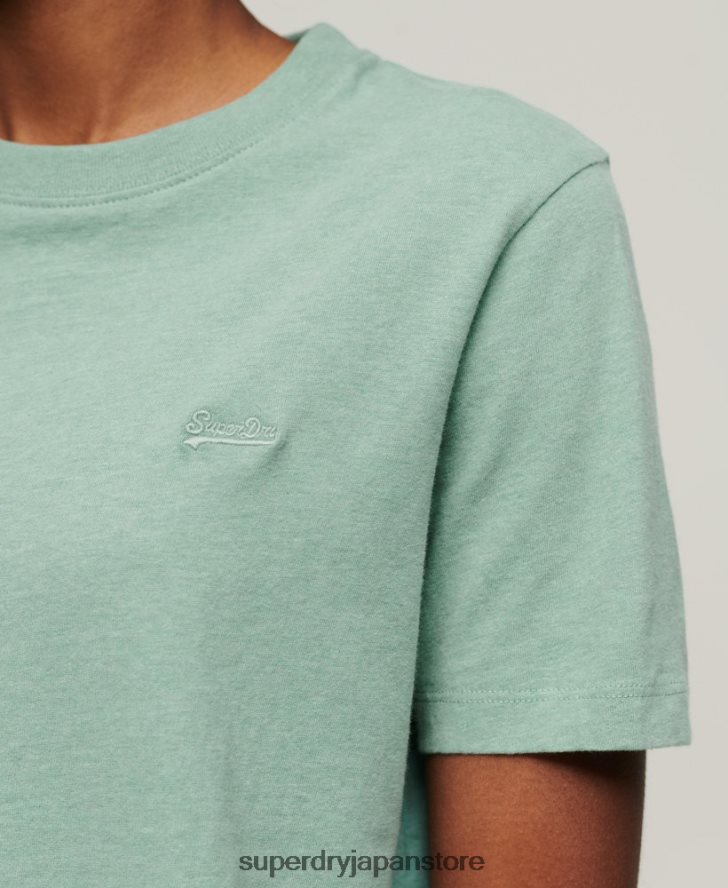 オーガニックコットン ヴィンテージロゴ刺繍 Tシャツ 女性 Superdry 衣類 緑 2J62PZ2250