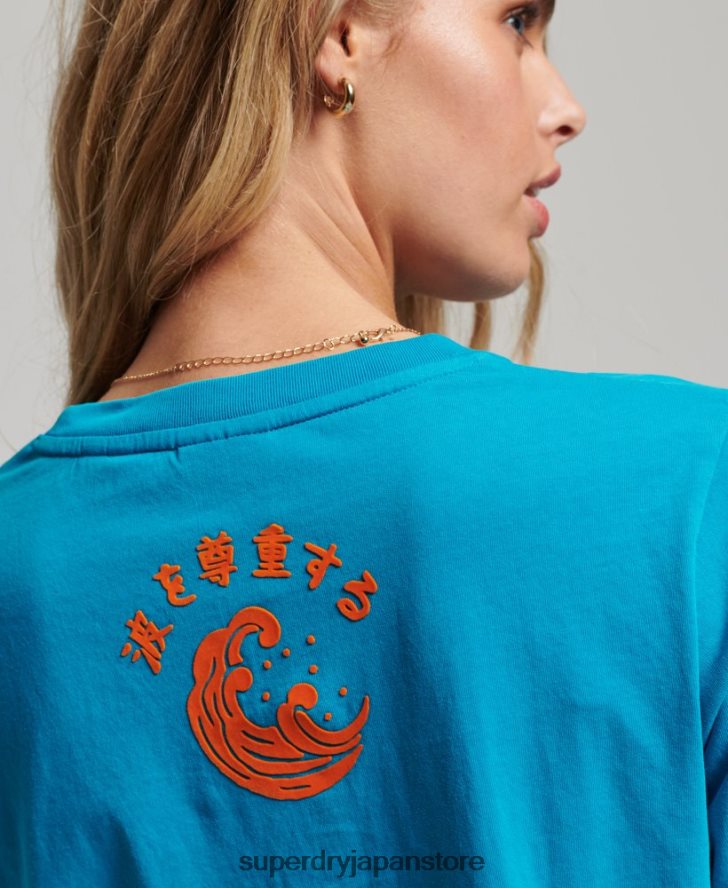 ヴィンテージ会場Tシャツ 女性 Superdry 衣類 青 2J62PZ2255