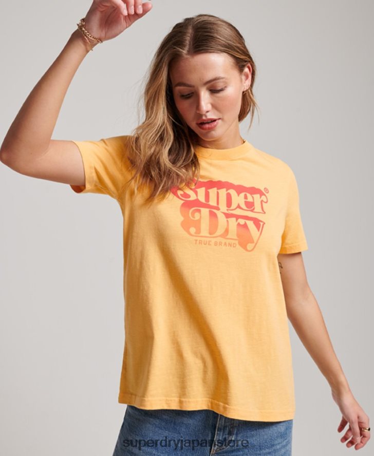 ヴィンテージシャドウTシャツ 女性 Superdry 衣類 黄色 2J62PZ2267