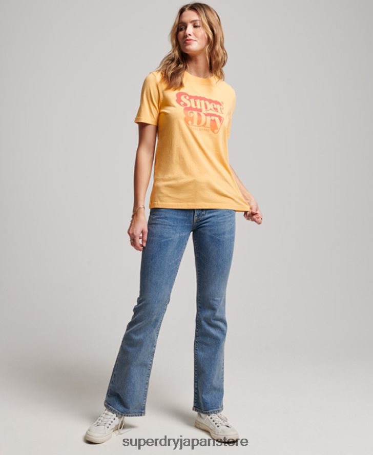 ヴィンテージシャドウTシャツ 女性 Superdry 衣類 黄色 2J62PZ2267