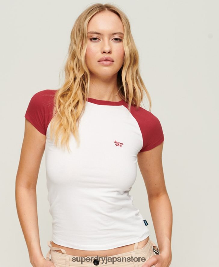 野球ベビーTシャツ 女性 Superdry 衣類 赤 2J62PZ2278