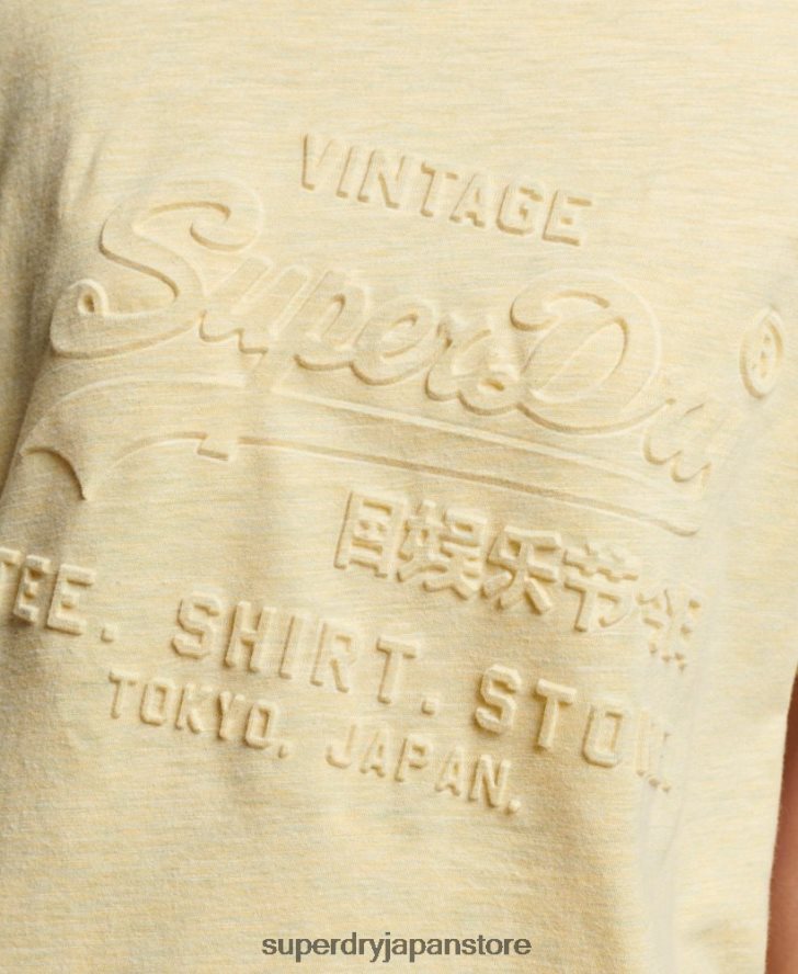 ヴィンテージロゴエンボスTシャツ 女性 Superdry 衣類 黄色 2J62PZ2279
