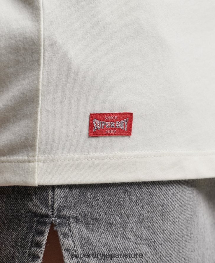 オーガニックコットン ヴィンテージ スクリプト カレッジ T シャツ 女性 Superdry 衣類 白 2J62PZ2291