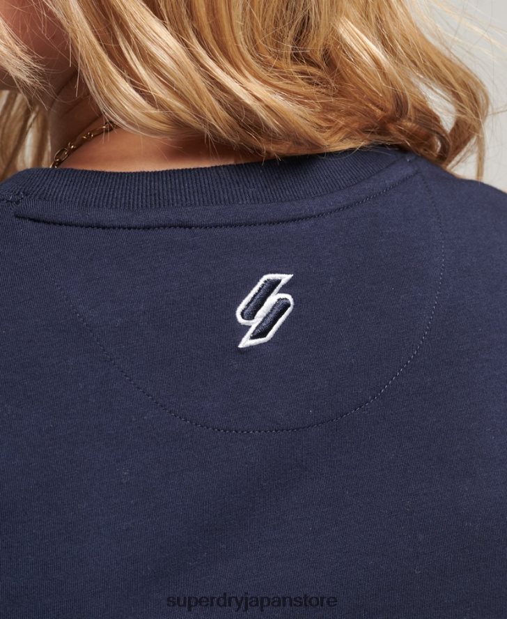 グラフィック タイニー T シャツ 女性 Superdry 衣類 海軍 2J62PZ2296