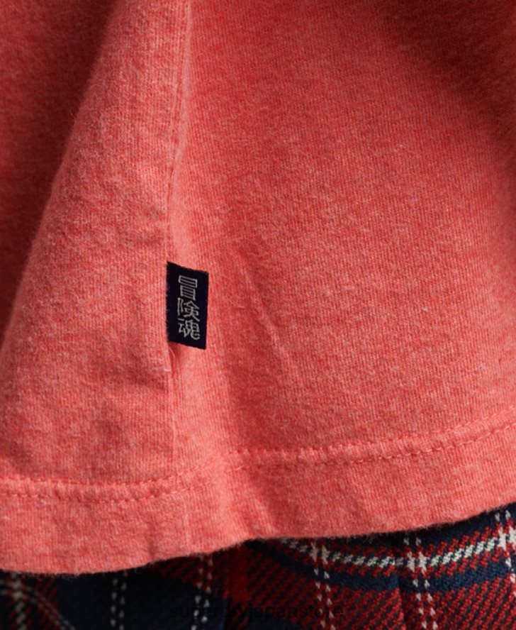 オーガニックコットン ヴィンテージロゴ刺繍 Tシャツ 女性 Superdry 衣類 コーラル 2J62PZ2306