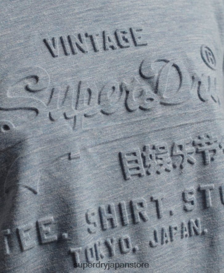 ヴィンテージロゴエンボスTシャツ 女性 Superdry 衣類 ライトブルー 2J62PZ2612