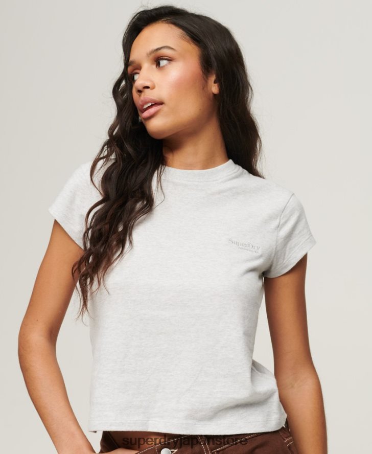 ヴィンテージロゴ キャップスリーブ Tシャツ 女性 Superdry 衣類 ライトグレー 2J62PZ2617