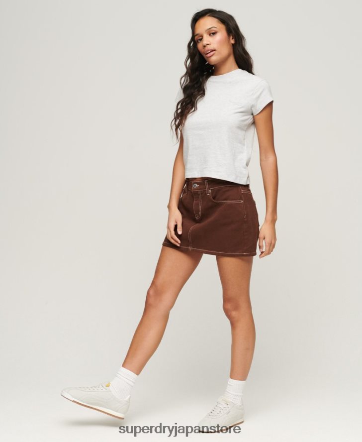 ヴィンテージロゴ キャップスリーブ Tシャツ 女性 Superdry 衣類 ライトグレー 2J62PZ2617