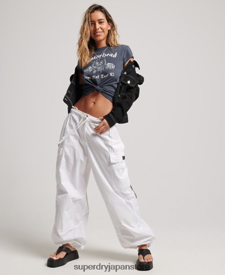 モーターヘッド キャップ スリーブ バンド Tシャツ 女性 Superdry 衣類 黒 2J62PZ2620