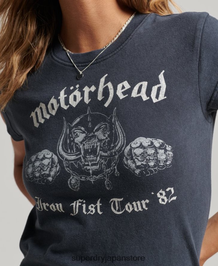 モーターヘッド キャップ スリーブ バンド Tシャツ 女性 Superdry 衣類 黒 2J62PZ2620