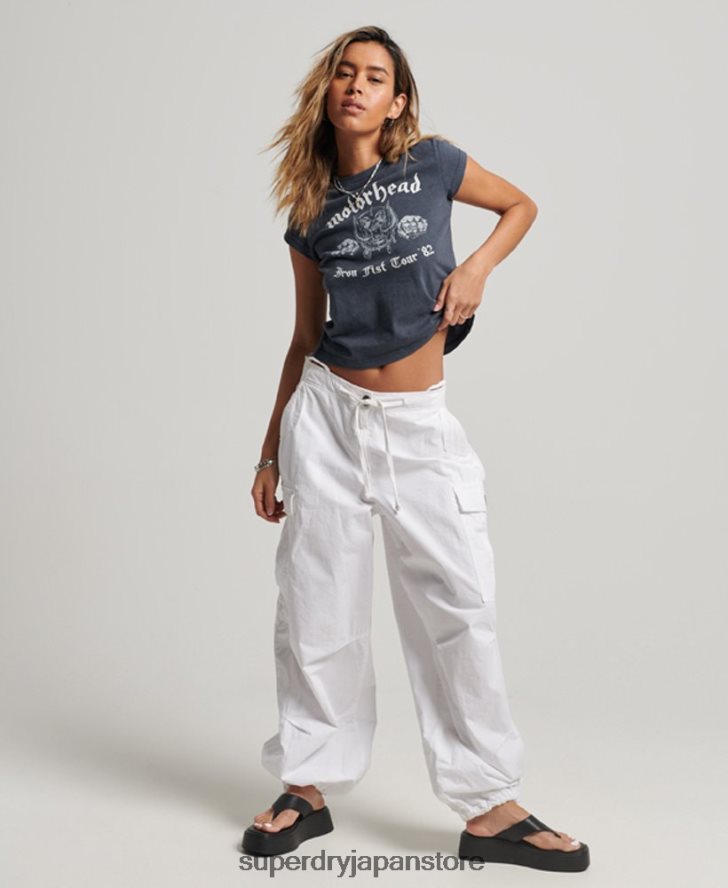 モーターヘッド キャップ スリーブ バンド Tシャツ 女性 Superdry 衣類 黒 2J62PZ2620