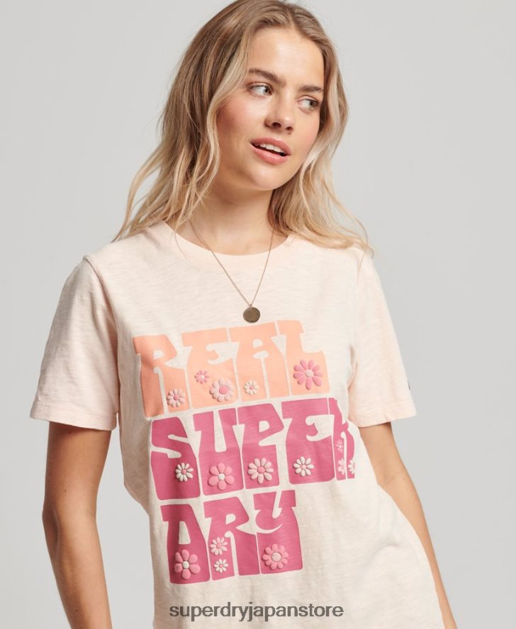 スーパーステート フローラル Tシャツ 女性 Superdry 衣類 ピンク 2J62PZ2633