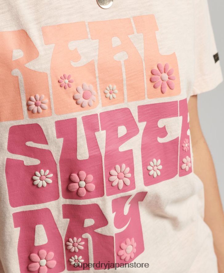 スーパーステート フローラル Tシャツ 女性 Superdry 衣類 ピンク 2J62PZ2633