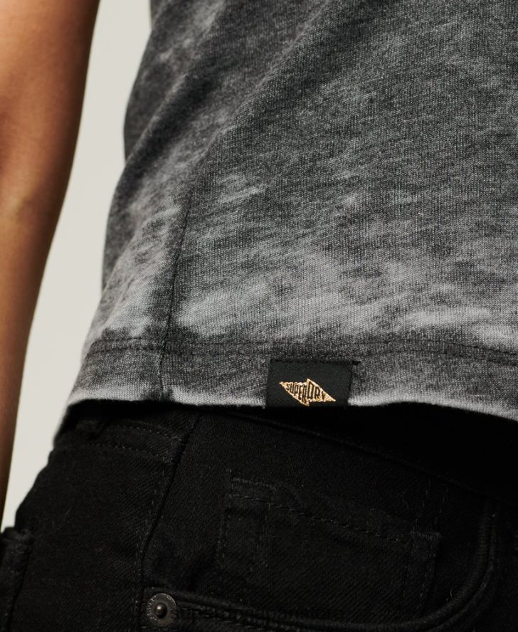 ブラックアウト ロック グラフィック T シャツ 女性 Superdry 衣類 黒 2J62PZ2634