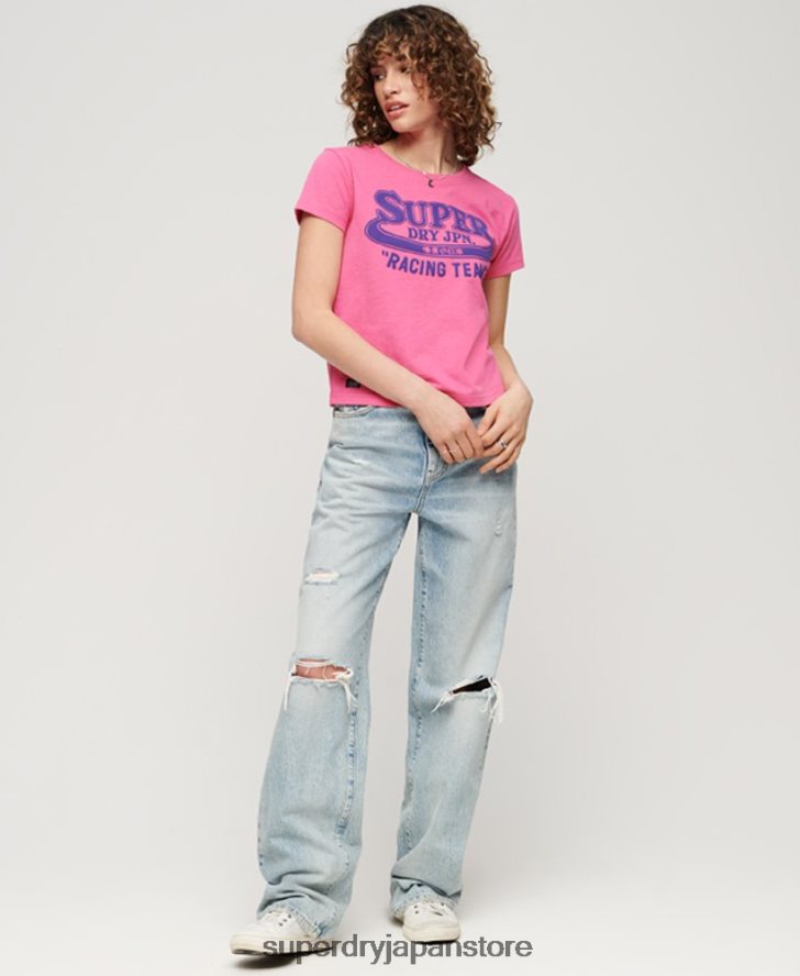 アーカイブ ネオングラフィック Tシャツ 女性 Superdry 衣類 ピンク 2J62PZ2636