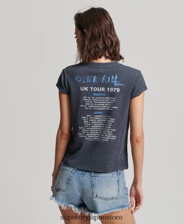 モーターヘッド キャップ スリーブ バンド Tシャツ 女性 Superdry 衣類 黒 2J62PZ2642