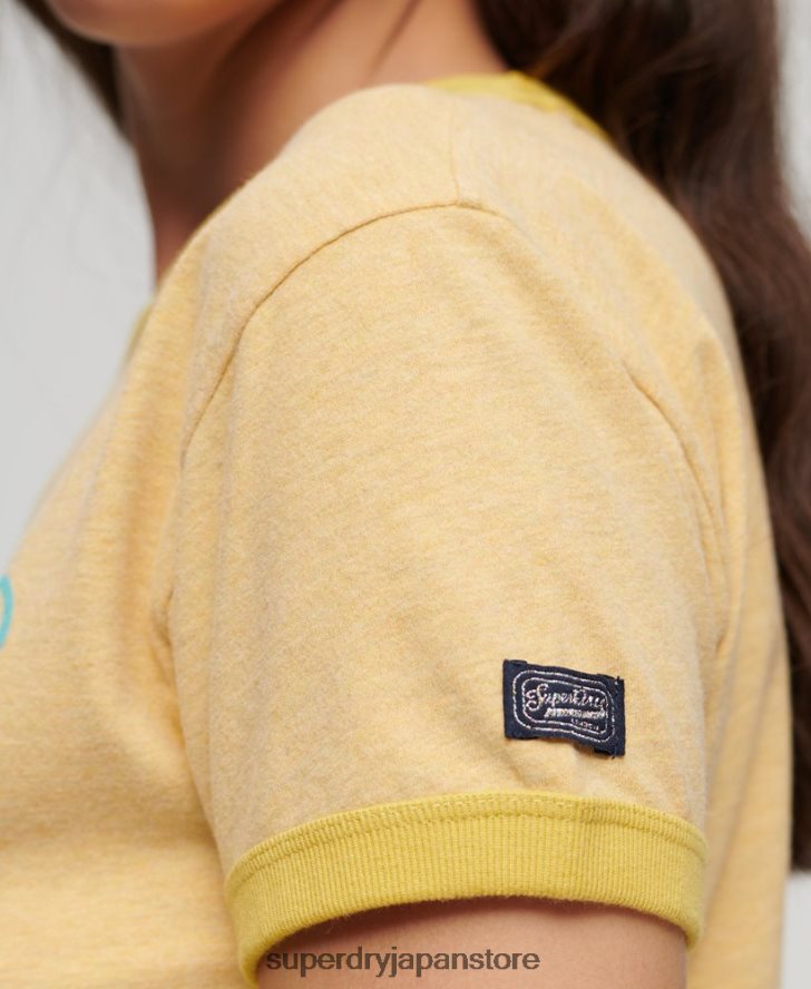 ネオンヴィンテージロゴTシャツ 女性 Superdry 衣類 黄色 2J62PZ2643