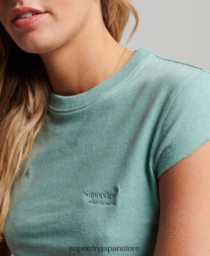 ヴィンテージロゴ キャップスリーブ Tシャツ 女性 Superdry 衣類 緑 2J62PZ2646