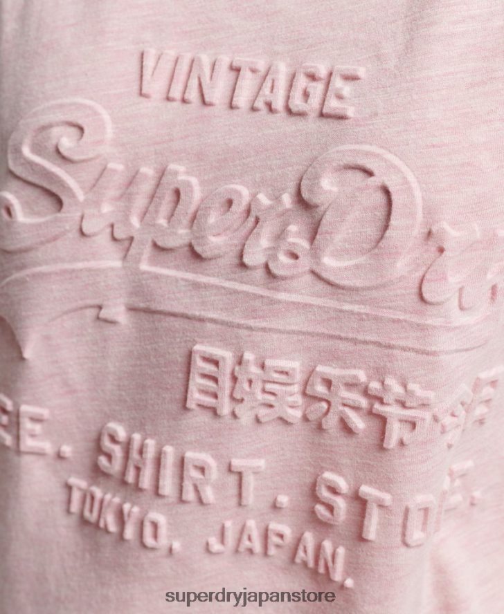 ヴィンテージロゴエンボスTシャツ 女性 Superdry 衣類 ピンク 2J62PZ2647