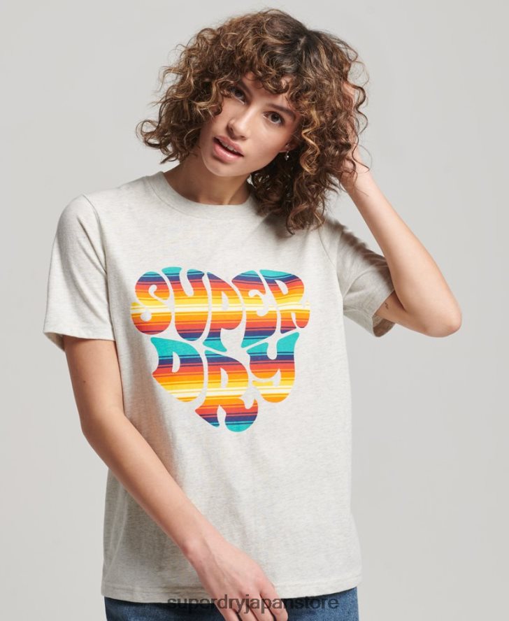 ヴィンテージ スクリプト インフィル T シャツ 女性 Superdry 衣類 グレー 2J62PZ2648
