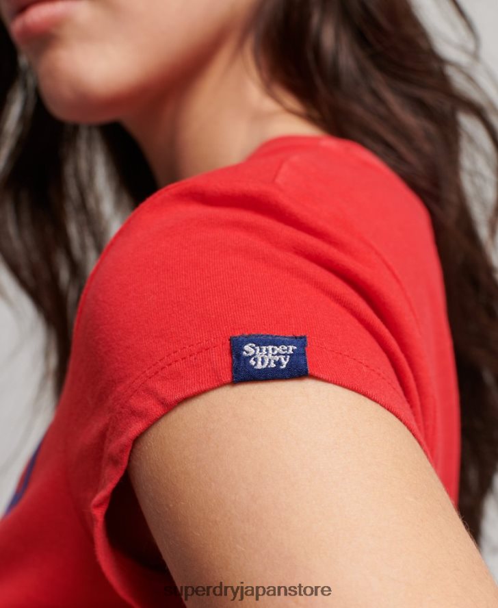ヴィンテージロールウィズイットTシャツ 女性 Superdry 衣類 赤 2J62PZ2649