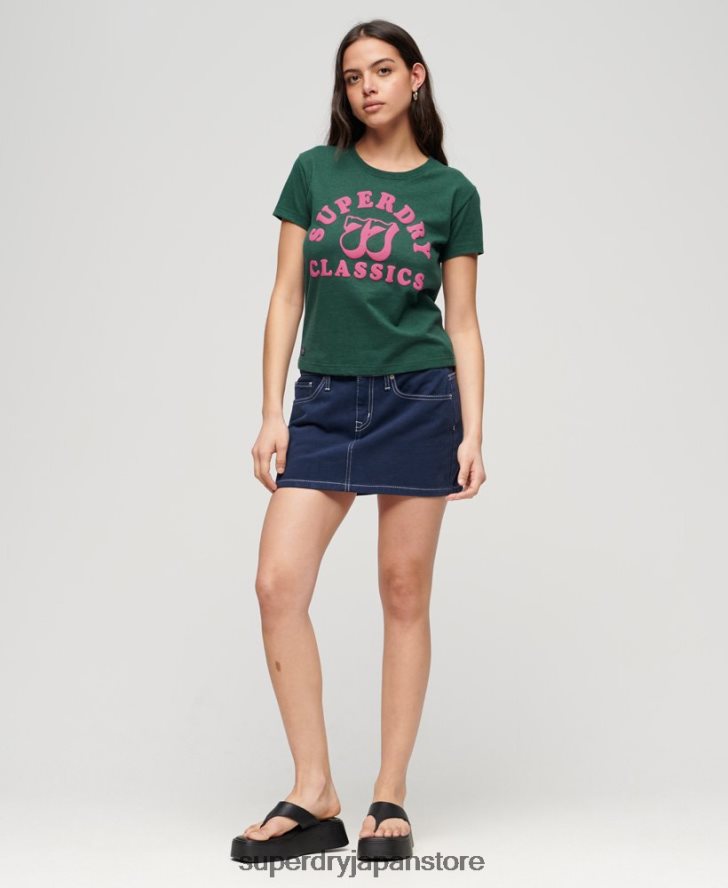 アーカイブ ネオングラフィック Tシャツ 女性 Superdry 衣類 緑 2J62PZ2650