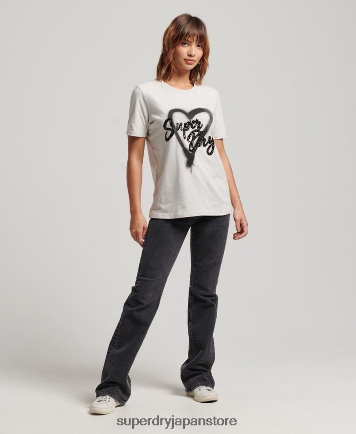 ヴィンテージ装飾Tシャツ 女性 Superdry 衣類 ライトグレー 2J62PZ2654