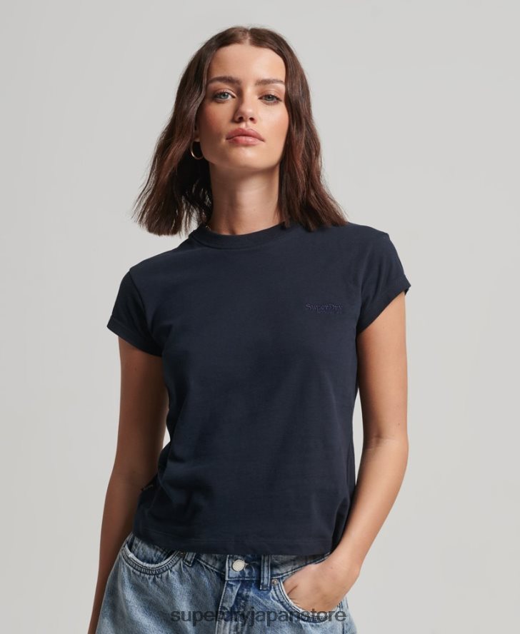 ヴィンテージロゴ キャップスリーブ Tシャツ 女性 Superdry 衣類 海軍 2J62PZ2656