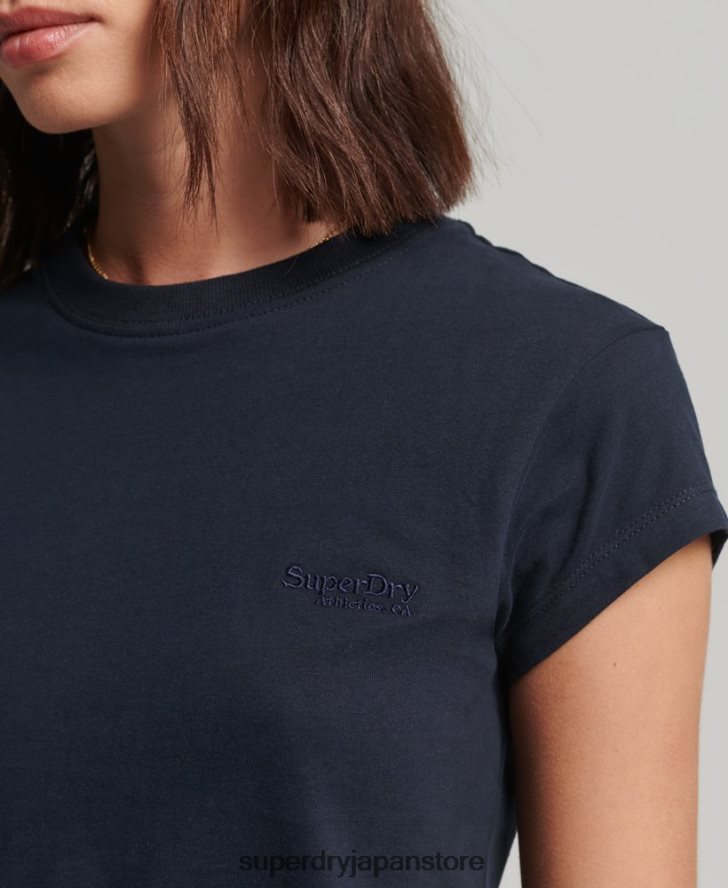 ヴィンテージロゴ キャップスリーブ Tシャツ 女性 Superdry 衣類 海軍 2J62PZ2656
