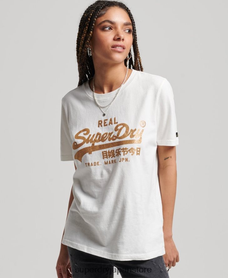 ヴィンテージロゴ装飾 Tシャツ 女性 Superdry 衣類 白 2J62PZ2660