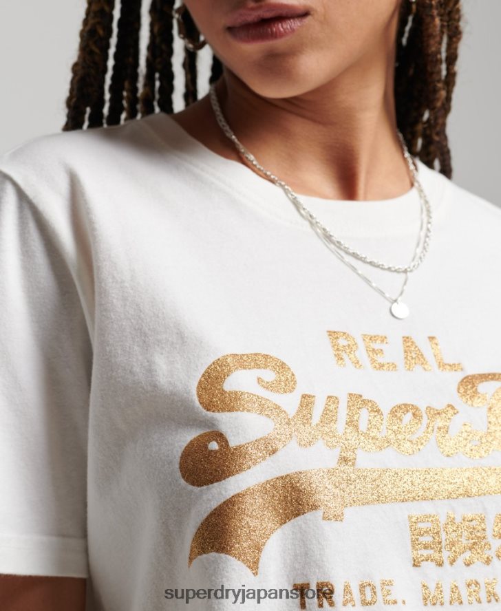ヴィンテージロゴ装飾 Tシャツ 女性 Superdry 衣類 白 2J62PZ2660
