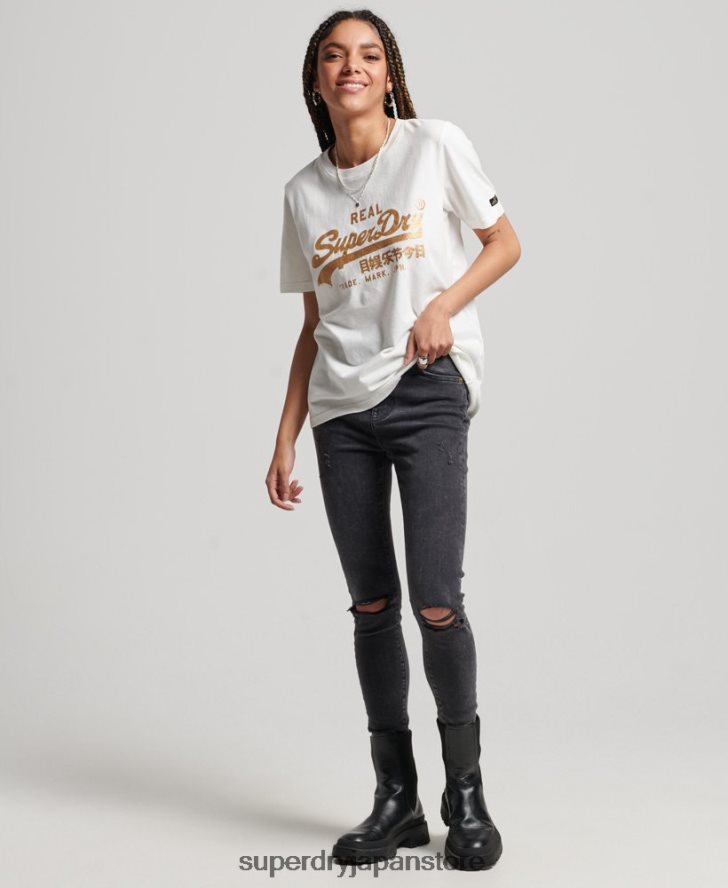 ヴィンテージロゴ装飾 Tシャツ 女性 Superdry 衣類 白 2J62PZ2660