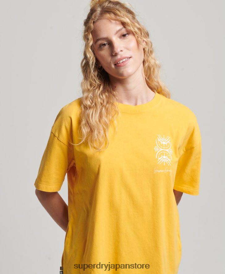 遊牧民のTシャツ 女性 Superdry 衣類 黄色 2J62PZ2664