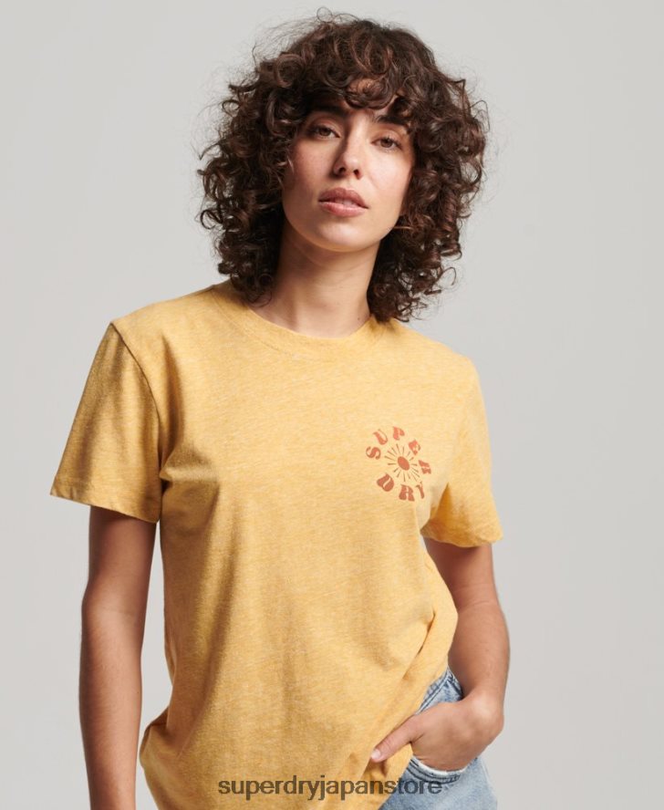 ヴィンテージノスタルジアTシャツ 女性 Superdry 衣類 黄色 2J62PZ2666