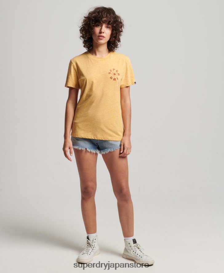 ヴィンテージノスタルジアTシャツ 女性 Superdry 衣類 黄色 2J62PZ2666