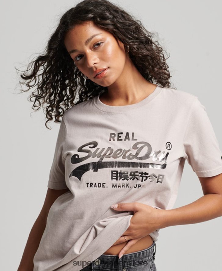 ヴィンテージロゴ装飾 Tシャツ 女性 Superdry 衣類 ベージュ 2J62PZ2670